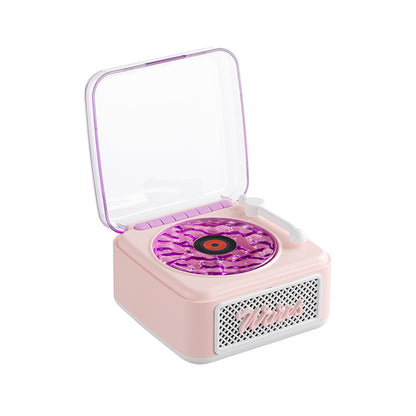 Retro white noise Bluetooth speaker wireless small high pitched vinyl record speaker