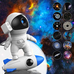 【13フィルム付き/360度回転】宇宙飛行士 ギャラクシープロジェクターライト 星空投影 LED インテリア照明 プレゼントに