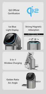 【Qi2対応/最大15W/3in1同時充電】マグネットワイヤレス充電スタンド iPhone・Apple Watch・AirPods 角度調整可