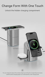 【Qi2対応/最大15W/3in1同時充電】マグネットワイヤレス充電スタンド iPhone・Apple Watch・AirPods 角度調整可